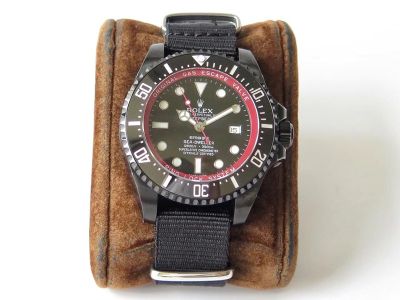 VR Factory Rolex Deepsea Sea-dweller 2836 Movement 40mm Black Nylon NATO Band Watch